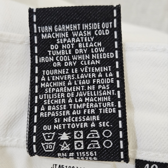 7 for All Mankind Jeans Womens 40 White Standard Stretch Denim Straight Leg - Picture 6 of 11